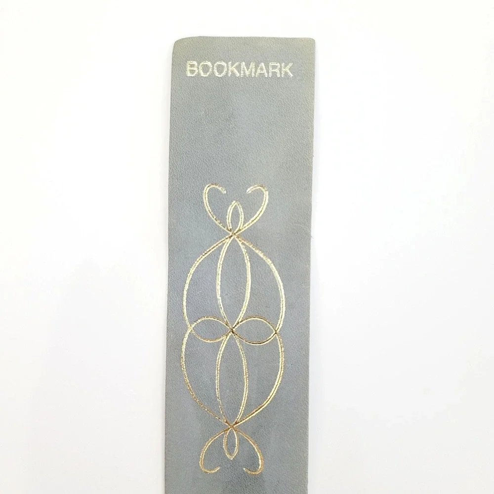 Vintage 50s Military Academy Leather Bookmark West Point New York USA 1950s gray